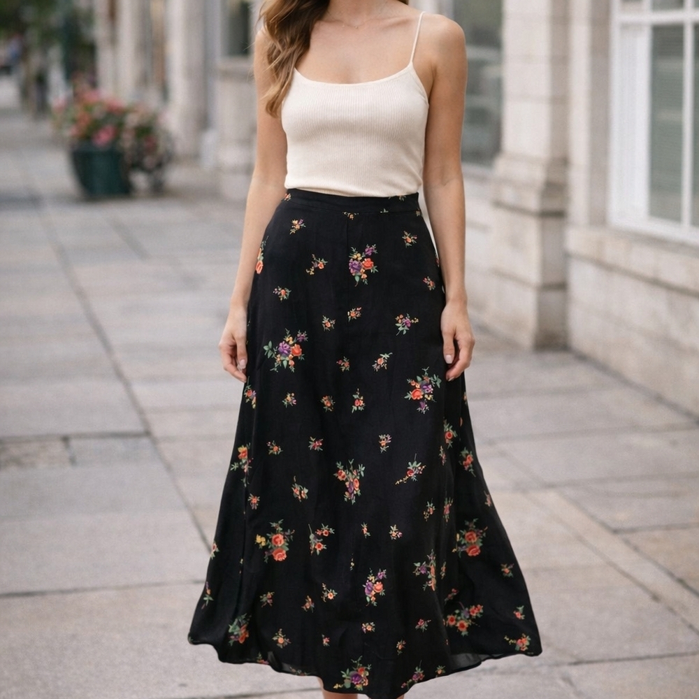 Neiman Marcus 100 % Silk Maxi Skirt